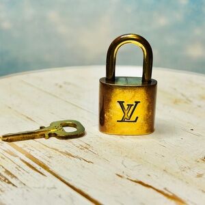 Louis Vuitton Authentic Brass Padlock with Key #309